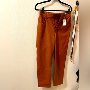 A&F ultra high rise 90s straight leather pants 29S